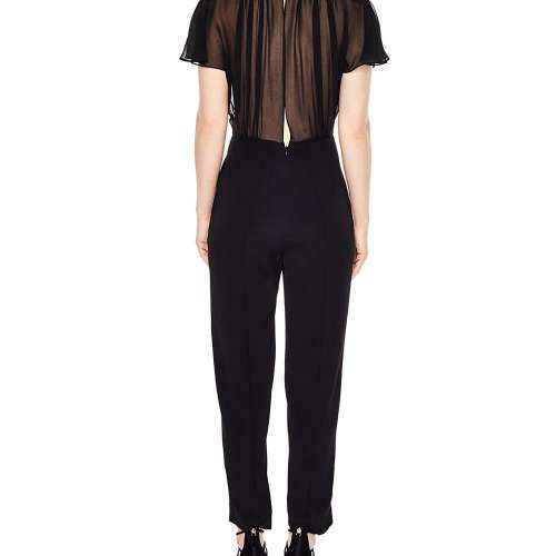 SANDRO WOMENS POINTERS SHEER BODICE JUMPSUIT  online women clothes deals